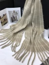Grey plush scarf, cotton and linen cloth, Muslim fan headscarf and scarf Specification image